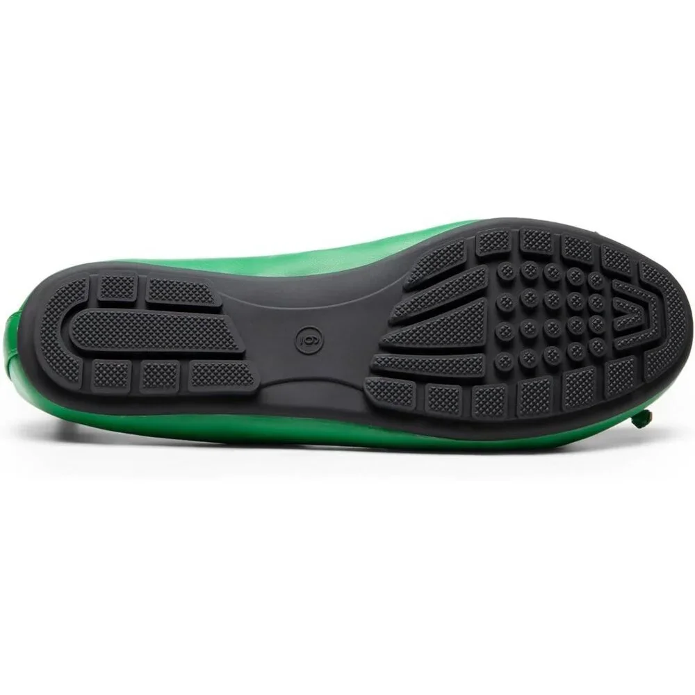 Women's Green Bowknot Round Toe Comfort Light Weight Slip-on Foldable Flats